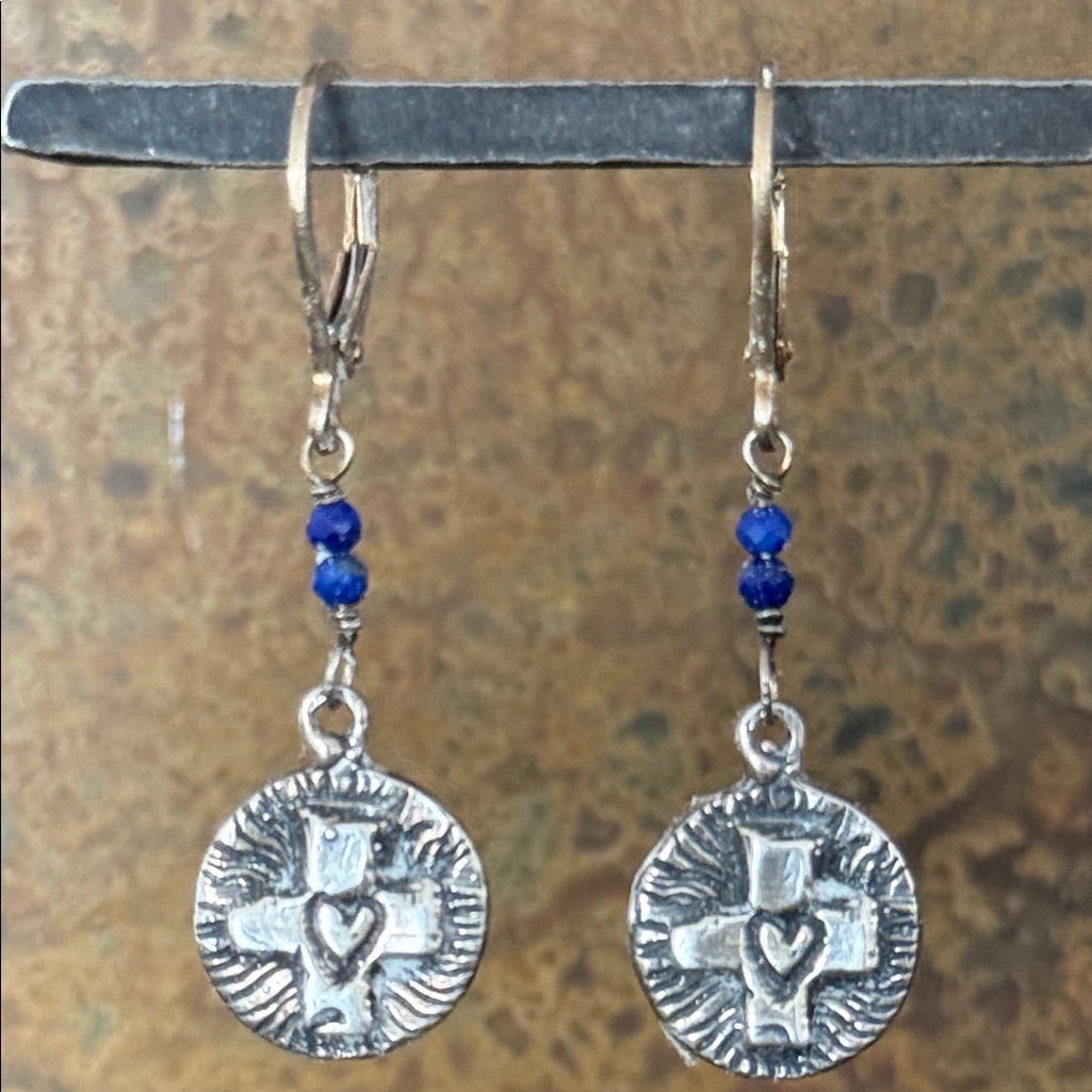 Jes Maharry “Have Faith” Engraved Sterling Silver Earrings. New In Box.